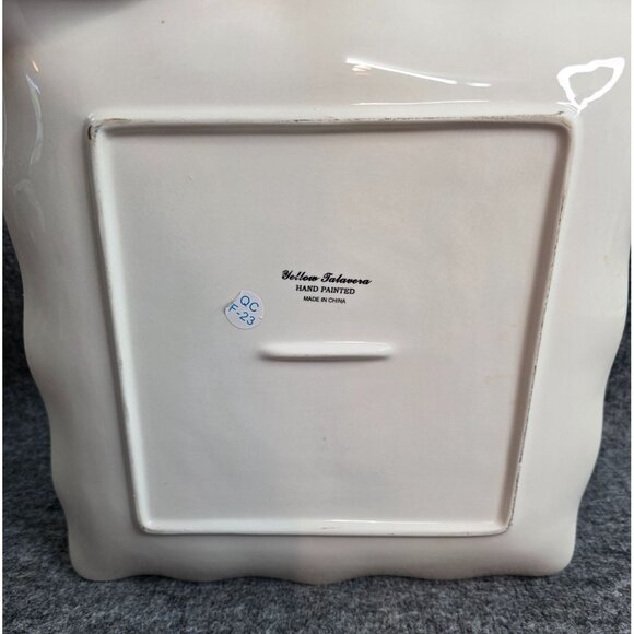 Maxcera Hand-Painted Yellow Talavera Floral Ceramic Plate 11.5″ Square - Picture 6 of 6